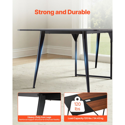 Τραπέζι Συνεδριάσεων VEVOR, Γραφείο σε σχήμα σκάφους 2400 mm για 10 άτομα, Σύγχρονο μεγάλο γραφείο συσκέψεων σε σχήμα σκάφους με μεταλλικά πόδια, για γραφείο, αίθουσα συνεδριάσεων, αίθουσα συνεδριάσεων, εύκολη συναρμολόγηση, μαύρο & καφέ