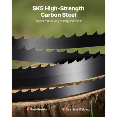 Λεπίδα πριονοκορδέλας VEVOR, μήκος 1511 mm, λεπίδα πριονοκορδέλας 6 TPI με 15 σκληρυμένα αιχμηρά δόντια HRC, ανθρακούχος χάλυβας υψηλής αντοχής SK5, πλάτος 6,35 mm, αντικατάσταση για τις κύριες μάρκες πριονοκορδέλας ξυλουργικής, συσκευασία 1