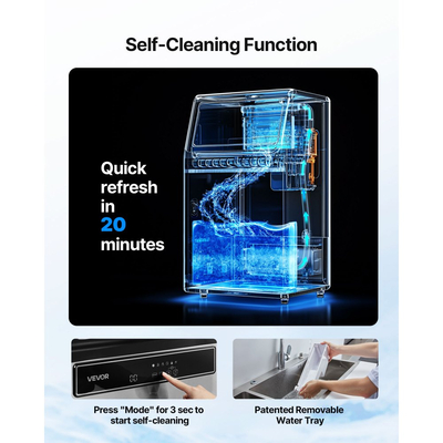 Επαγγελματική παγομηχανή VEVOR, 59kg/24H με αποθηκευτικό χώρο 15kg, 45 κύβοι ανά κύκλο, ανοξείδωτη και κάτω από τον πάγκο παγομηχανή με οθόνη LED και αυτοκαθαρισμό, για το σπίτι, μπαρ και εστιατόριο