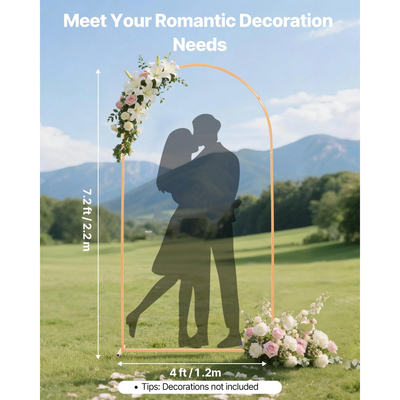 Βάση Αψίδας VEVOR, 2,2 x 1,2 μ., Σταθερή Δομή, Εύκολη Συναρμολόγηση, 1 τεμάχιο Χρυσή Μεταλλική Βάση Αψίδας για Γάμο, Πάρτι Γενεθλίων, Αποφοίτηση, Διακόσμηση Εορτών και Τελετών