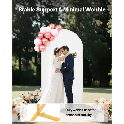 Βάση Αψίδας VEVOR, 2,2 x 1,2 μ., Σταθερή Δομή, Εύκολη Συναρμολόγηση, 1 τεμάχιο Χρυσή Μεταλλική Βάση Αψίδας με Κάλυμμα για Διακόσμηση Γάμου, Πάρτι Γενεθλίων, Εορταστικών Εκδηλώσεων και Τελετών