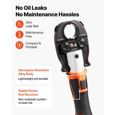 Κιτ ασύρματης πρέσας σωλήνων VEVOR, ηλεκτρικό εργαλείο πρέσας σωλήνων 18V για σωλήνες PEX και αλουμινίου-πλαστικού - με σιαγόνες πρέσας TH16 TH20 TH26 TH32, 2 μπαταρίες 2AH, γρήγορο φορτιστή και θήκη μεταφοράς