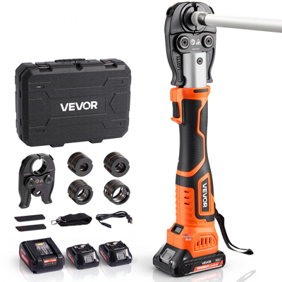 Κιτ ασύρματης πρέσας σωλήνων VEVOR, ηλεκτρικό εργαλείο πρέσας σωλήνων 18V για σωλήνες PEX και αλουμινίου-πλαστικού - με σιαγόνες πρέσας TH16 TH20 TH26 TH32, 2 μπαταρίες 2AH, γρήγορο φορτιστή και θήκη μεταφοράς