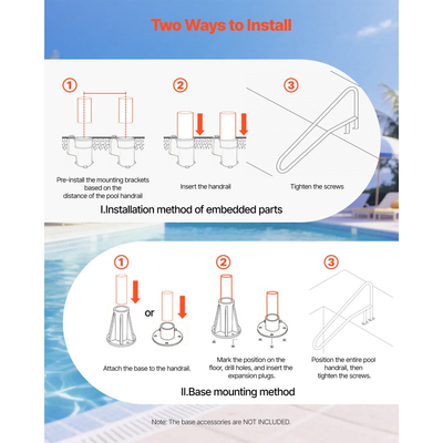 Ράγα πισίνας VEVOR, 137,1 x 81,3 cm, Χωρητικότητα φορτίου 100kg, βαρέως τύπου, κουπαστή πισίνας από ανοξείδωτο χάλυβα 304, αποσπώμενη αντιολισθητική θήκη, εσοχή ή βάση, για δίπλα στην πισίνα, υδάτινα πάρκα