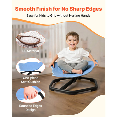 Παιδική περιστρεφόμενη καρέκλα VEVOR, χωρητικότητας 220 λίβρες, καρέκλα αισθητηριακής περιστροφής σε σχήμα ελέφαντα, παιδικό κάθισμα αισθητηριακού παιχνιδιού για αυτιστικά παιδιά με αντιολισθητική μεταλλική βάση, κάθισμα καθίσματος και περιστροφής για νήπια για συντονισμό, ισορροπία, εστίαση, μπλε