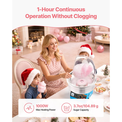 Ηλεκτρική μηχανή για μαλλί της γριάς VEVOR, Επαγγελματική μηχανή για μαλλί της γριάς 1000W με κάλυμμα, Επαγγελματική μηχανή για μαλλί της γριάς με μπολ από ανοξείδωτο ατσάλι και κουτάλα ζάχαρης, ιδανική για καρναβάλι, γενέθλια, οικογενειακό πάρτι, μπλε