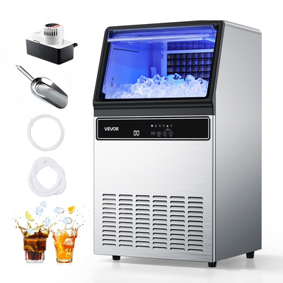 Επαγγελματική παγομηχανή VEVOR με αντλία, 59 κιλά/24 ώρες με χωρητικότητα 15 κιλά, 45 κύβοι ανά κύκλο, ελεύθερη και κάτω από πάγκο, με οθόνη LED και αυτοκαθαρισμό, για οικιακή χρήση, μπαρ/εστιατόριο