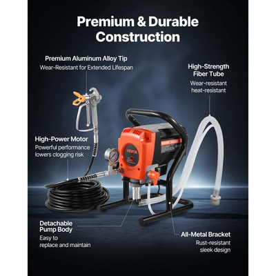 Ψεκαστήρας βαφής χωρίς αέρα VEVOR Stand, 900W, Ψεκαστήρας υψηλής πίεσης χωρίς αέρα 3300PSI, Βούρτσα καθαρισμού, Σωλήνας, Ράβδος επέκτασης, Ακροφύσια, Ηλεκτρική μηχανή βαφής με ψεκασμό για εσωτερικό ή εξωτερικό σπίτι, Φράχτη