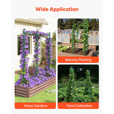 Πασσάλους κήπου VEVOR, Συσκευασία των 25, 2100 mm, Μεταλλικοί πασσάλοι ντομάτας με πλαστική επίστρωση, Ραβδιά κήπου για στήριξη φυτών, με μυτερό άκρο και αντιολισθητικά εξογκώματα για καλλιέργεια αναρριχώμενων φυτών, Λαχανικά εξωτερικού χώρου