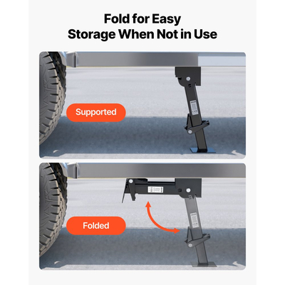 Τηλεσκοπικός γρύλος σταθεροποίησης VEVOR, 2 τεμάχια τηλεσκοπικός πτυσσόμενος γρύλος ρυμούλκησης, γρύλος σταθεροποίησης ρυμούλκησης με δυνατότητα περιστροφής προς τα κάτω για ρυμουλκούμενο RV, υποστηρίζει χωρητικότητα 453,59kg έκαστος, ρυθμιζόμενο από 297,18mm έως 462,28mm