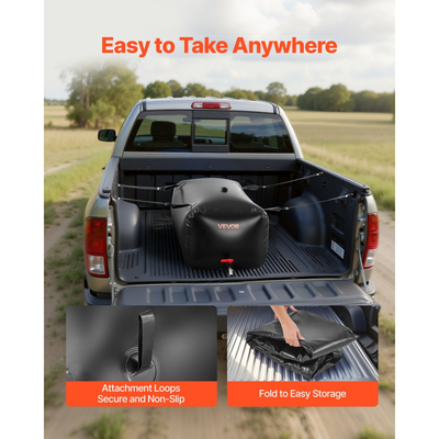 Κύστη αποθήκευσης νερού VEVOR, φορητή και πτυσσόμενη τσάντα αποθήκευσης νερού 240L, ανθεκτική στη φθορά τσάντα μαλακού νερού από PVC 1000D, στεγανά δοχεία δεξαμενών κάμπινγκ για άρδευση κήπου, χρήση έκτακτης ανάγκης για τροχόσπιτα, μαύρο