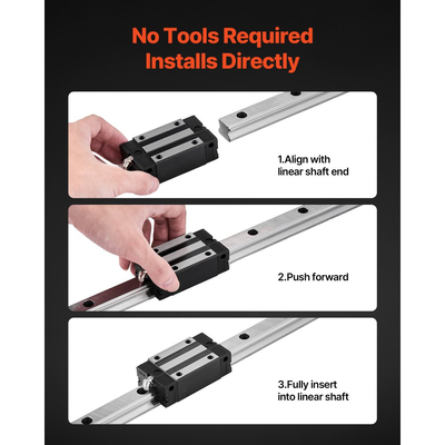 Κιτ Γραμμικών Οδηγών Ράγας VEVOR, HGR20, 2 τεμάχια Γραμμικών Ράγων Κίνησης 1000 mm (39,4 ίντσες) και 4 τεμάχια Μπλοκ Ολίσθησης Ρουλεμάν, Αντισκωριακό και Υψηλής Ακρίβειας Κιτ, για DIY, Φρέζες CNC, Τόρνους, Φρέζες, Εκτυπωτές 3D
