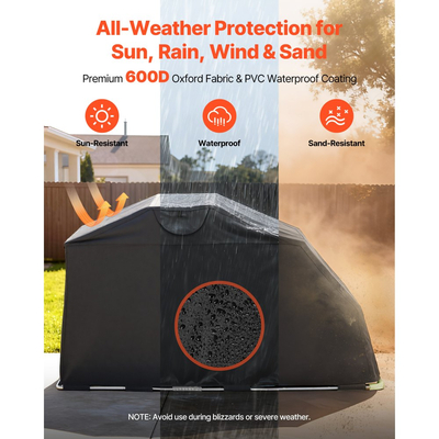 Στέγαστρο αποθήκευσης μοτοσικλέτας VEVOR με κλειδαριά ασφαλείας, σκηνή γκαράζ Oxford Flip-Up 600D, κάλυμμα μοτοσικλέτας βαρέως τύπου για όλες τις καιρικές συνθήκες με παράθυρα εξαερισμού, στέγαστρο οχήματος εξωτερικού χώρου 279x109,5x160 cm, μαύρο