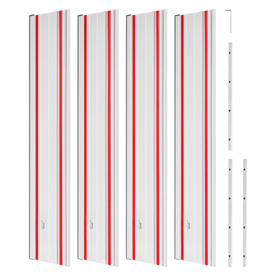 Ράγα οδηγού πριονιού ερπύστριας VEVOR, εύρος κοπής 2794 mm, κιτ που περιλαμβάνει 2 x ράγες οδηγούς αλουμινίου εξωθημένου τύπου 698,5 mm και 3 συνδέσμους, συμβατό με πριόνια ερπύστριας Makita, Festool & WEN, για ξυλουργικές εργασίες