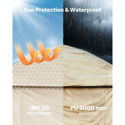 Σκηνή ντους κάμπινγκ VEVOR, 1 δωμάτιο, πτυσσόμενη σκηνή απομόνωσης με βάσεις εδάφους, σχοινιά, τσάντα μεταφοράς και εγκάρσια μπάρα, ύφασμα Oxford 210D με επίστρωση αργύρου, για κάμπινγκ, παραλία και ψάρεμα