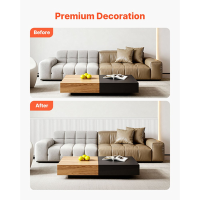 Κιτ επένδυσης τοίχου VEVOR, πάνελ επένδυσης τοίχου, ελαφρύ βαφόμενο πολυστυρένιο, εύκολο στην εγκατάσταση, φαρδύ & στενό διακοσμητικό τοίχου για εσωτερική διακόσμηση σαλονιού, υπνοδωματίου, σπιτιού, λευκό (197 x 98 cm)