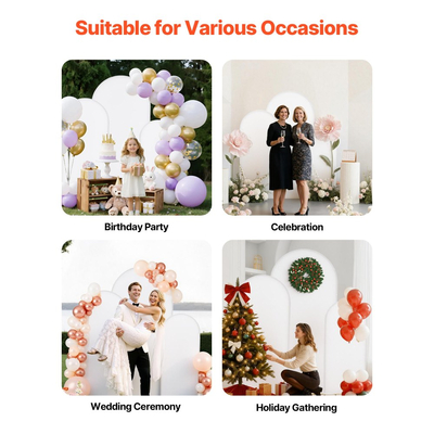 Βάση Αψίδας VEVOR, Σετ 3 τεμαχίων, 1,8/1,5/1,2 μ., Σταθερή Δομή, Εύκολη Συναρμολόγηση, Χρυσή Μεταλλική Βάση Αψίδας με Κάλυμμα, για Διακόσμηση Γάμου, Πάρτι Γενεθλίων, Γιορτών και Τελετών