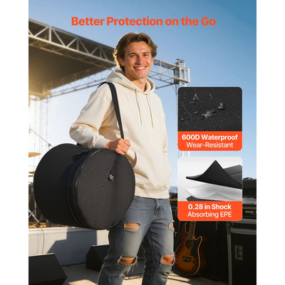 Σετ θηκών τυμπάνων VEVOR 5 τεμαχίων, 600D, θήκες τυμπάνων με επένδυση για μπάσο, τομ και ταμπούρο, παχιά επένδυση, ελαφριά προστατευτικά καλύμματα, θήκες αποθήκευσης ταξιδιού με φορητή λαβή, για προστασία αξεσουάρ τυμπάνων