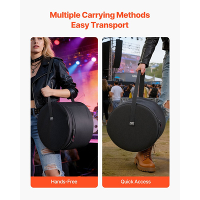 Σετ θηκών τυμπάνων VEVOR 5 τεμαχίων, 600D, θήκες τυμπάνων με επένδυση για μπάσο, τομ και ταμπούρο, παχιά επένδυση, ελαφριά προστατευτικά καλύμματα, θήκες αποθήκευσης ταξιδιού με φορητή λαβή, για προστασία αξεσουάρ τυμπάνων