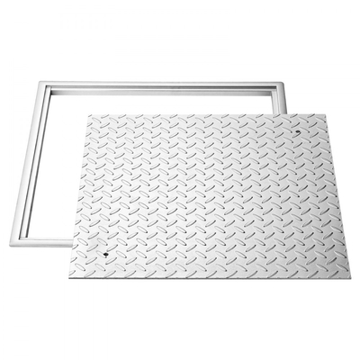 Κάλυμμα φρεατίου VEVOR με πλαίσιο, τετράγωνο καπάκι βόθρου 500 x 500 mm με βάση, ανθεκτικό στην ολίσθηση κάλυμμα πρόσβασης επιθεώρησης καναλιού αποστράγγισης από ανθρακούχο χάλυβα βαρέως τύπου για πεζοδρόμια, κήπους