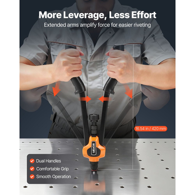 Κιτ εργαλείων παξιμαδιών πριτσινιού VEVOR, Κιτ εργαλείων παξιμαδιών πριτσινιού 420 mm, με 13 άξονες και 130 παξιμάδια, Μετρικό και SAE μέγεθος M3, M4, M5, M6, M8, M10, M12, 1/2-13, 8-32, 10-24, 1/4-20, 5/16-18, 3/8-16 UNC, θήκη μεταφοράς