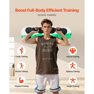 Βάρη νερού VEVOR Aqua Bag, Μεγάλες τσάντες νερού για προπόνηση, Ρυθμιζόμενος φορητός εξοπλισμός σταθερότητας και γυμναστικής ολόκληρου σώματος 31,75 kg, για προπόνηση ενδυνάμωσης κορμού και ισορροπίας, άσκηση στο σπίτι