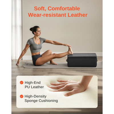 Κουτί Pilates VEVOR για Reformer, 25x17x9 σε κουτί καθίσματος Pilates Reformers για ασκήσεις, αξεσουάρ εξοπλισμού Pilates από PU και ξύλο υψηλής ποιότητας, βελτίωση δύναμης, ισορροπίας, εύρους κίνησης για το σπίτι, μαύρο