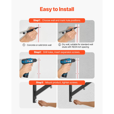 Μπάρα έλξης VEVOR, πολλαπλές λαβές για τοποθέτηση σε τοίχο, πολυλειτουργικός σταθμός εκγύμνασης με πηγούνι πλάτους 50 ιντσών, βαριές ατσάλινες μπάρες εκγύμνασης άνω μέρους σώματος με κρεμάστρες, χωρητικότητα βάρους 440 λίβρες, για γυμναστήριο στο σπίτι