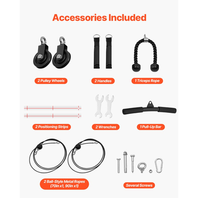 Μπάρα έλξης VEVOR, πολλαπλές λαβές για τοποθέτηση σε τοίχο, πολυλειτουργικός σταθμός εκγύμνασης με πηγούνι πλάτους 50 ιντσών, βαριές ατσάλινες μπάρες εκγύμνασης άνω μέρους σώματος με εξαρτήματα LAT Pulldown, 240 λίβρες, για γυμναστήριο στο σπίτι