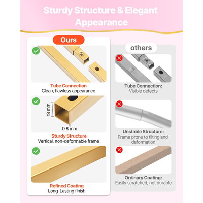 Βάση Αψίδας VEVOR, Σετ 2 τεμαχίων, 2,2 μ. και 1,8 μ., Σταθερή Δομή, Εύκολη Συναρμολόγηση, Χρυσή Μεταλλική Βάση Αψίδας για Διακόσμηση Γάμου, Γενεθλίων, Αποφοίτησης, Γιορτής και Τελετών