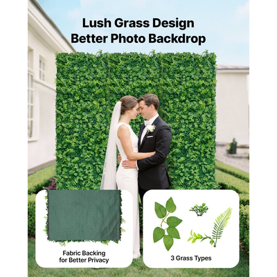Τεχνητό τοίχο φυτών VEVOR, 4 τεμάχια 61 x 243,8 cm τεχνητά πάνελ πυξαριού, προστασία από τον ήλιο, φόντο πρασίνου, φράχτης προστασίας από τον ήλιο, ψεύτικο γρασίδι για γάμο, εσωτερικό, εξωτερικό κήπο, αυλή