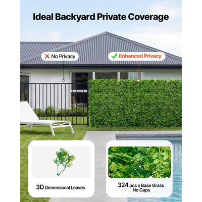 Τεχνητό τοίχο φυτών VEVOR, 12 τεμάχια τεχνητά πάνελ πυξαριού 50,8 x 50,8 cm, προστασία από τον ήλιο, φόντο πρασίνου, φράχτης προστασίας από τον ήλιο, ψεύτικο γρασίδι για γάμο, εσωτερικός, εξωτερικός κήπος, αυλή