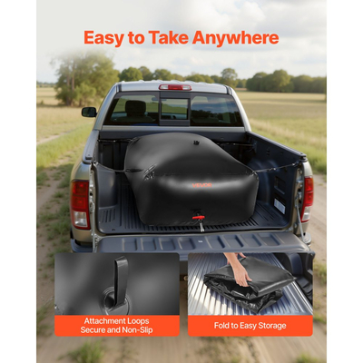 Κύστη αποθήκευσης νερού VEVOR, φορητή και πτυσσόμενη τσάντα αποθήκευσης νερού 1000L, ανθεκτική στη φθορά τσάντα μαλακού νερού από PVC 1000D, στεγανά δοχεία δεξαμενών κάμπινγκ για άρδευση κήπου, χρήση έκτακτης ανάγκης για τροχόσπιτα, μαύρο