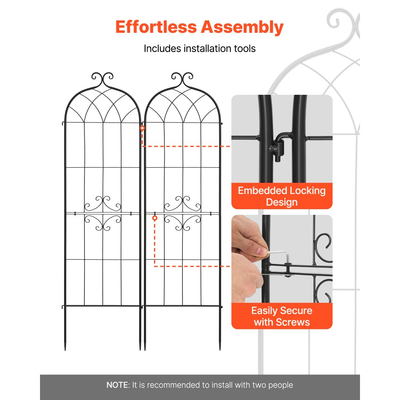 Πλέγμα Κήπου VEVOR, Πλέγμα Τριανταφυλλιάς 180 x 52,5 cm, Συσκευασία 6 Πλέγματα Τριανταφυλλιάς για Λουλούδια Κήπου με Φινίρισμα Ηλεκτροστατικής Βαφής & Βολικό Σχεδιασμό Κλειδώματος, Πλέγματα Στήριξης Φυτών για Λουλούδια, Λαχανικά, Τριαντάφυλλα