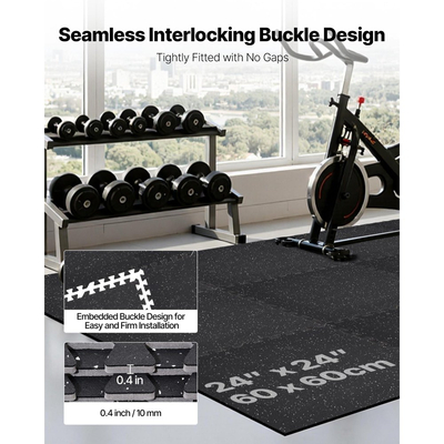 Χαλί άσκησης παζλ VEVOR, 12 τεμάχια χαλάκια εξοπλισμού γυμναστικής, 610 x 610 x 10 mm, Σετ χαλιών αφρού EVA υψηλής πυκνότητας, μαλακά πλακάκια από καουτσούκ που αλληλοσυνδέονται, προστατευτική επένδυση δαπέδου με λευκές κουκκίδες για γυμναστήριο στο σπίτι και γραφείο