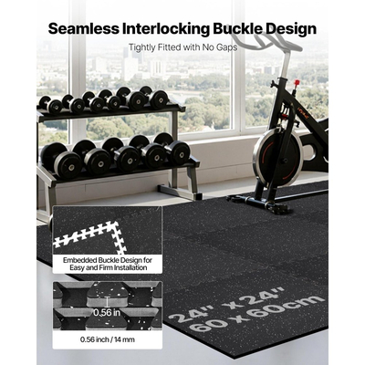 Χαλί άσκησης παζλ VEVOR, 12 τεμάχια χαλάκια εξοπλισμού γυμναστικής, 610 x 610 x 14 mm, Σετ χαλιών αφρού EVA υψηλής πυκνότητας, μαλακά πλακάκια από καουτσούκ που αλληλοσυνδέονται, προστατευτική επένδυση δαπέδου με λευκές κουκκίδες για γυμναστήριο στο σπίτι και γραφείο