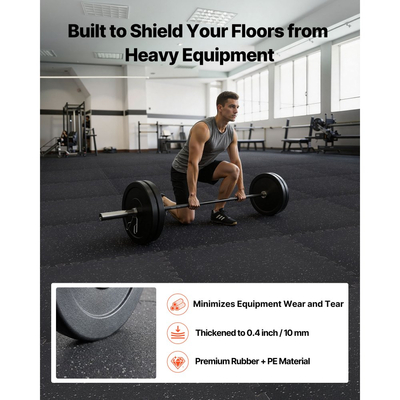 Χαλί άσκησης παζλ VEVOR, 12 τεμάχια χαλάκια εξοπλισμού γυμναστικής, 610 x 610 x 10 mm, Σετ χαλιών αφρού EVA υψηλής πυκνότητας, μαλακά πλακάκια από καουτσούκ που αλληλοσυνδέονται, προστατευτική επένδυση δαπέδου με γκρι κουκκίδες για γυμναστήριο στο σπίτι και γραφείο