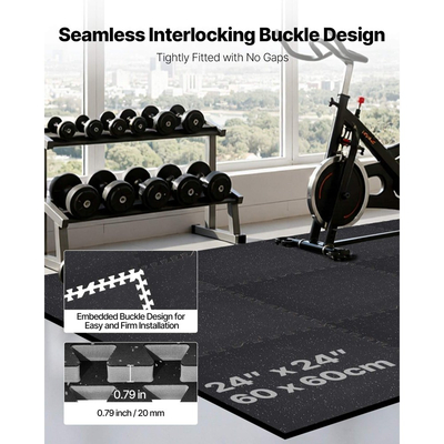 Χαλί άσκησης παζλ VEVOR, 12 τεμάχια χαλάκια εξοπλισμού γυμναστικής, 610 x 610 x 20 mm, Σετ χαλιών αφρού EVA υψηλής πυκνότητας, μαλακά πλακάκια από καουτσούκ που αλληλοσυνδέονται, προστατευτική επένδυση δαπέδου με γκρι κουκκίδες για γυμναστήριο στο σπίτι και γραφείο