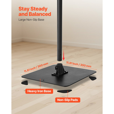 Βάση Προβολέα VEVOR, Βάση Προβολέα με Ρυθμιζόμενο Ύψος 770 έως 1610 mm, Οριζόντια Περιστροφή 360°, Τροχήλατο Προβολέα για Συναντήσεις, Ταινίες σε Εξωτερικό Χώρο, Βάση Βίντεο, Βάση Gimbal ή Στήριγμα Δίσκου