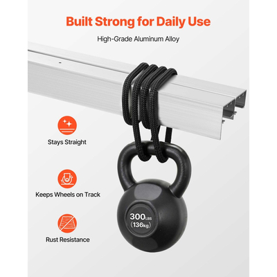 Κιτ εξαρτημάτων συρόμενης πόρτας παράκαμψης VEVOR, εξαρτήματα πόρτας παράκαμψης διπλής τροχιάς από κράμα αλουμινίου 1219 mm, ομαλή και αθόρυβη ολίσθηση, εύκολη εγκατάσταση, για σύστημα 2 πορτών πάχους 25 έως 45 mm και πλάτους 610 mm