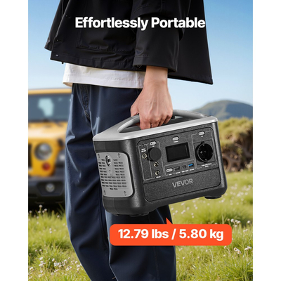 Φορητός σταθμός παραγωγής ενέργειας VEVOR, ηλιακός σταθμός παραγωγής ενέργειας με γεννήτρια 600W, εφεδρική μπαταρία LiFePO4 493Wh με 7 θύρες εξόδου για οικιακή έκτακτη ανάγκη, κάμπινγκ σε εξωτερικούς χώρους, ταξίδια με τροχόσπιτο (δεν περιλαμβάνεται ηλιακό πάνελ)