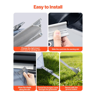 Σκίαστρο για τέντες VEVOR RV, 2 x 3,3 m Πολυεστερικό πλέγμα για σκίαση (χωράει τέντες 3,5 m), Διπλά ραμμένο αναπνεύσιμο αντηλιακό για ταξίδια και υπαίθριες κατασκηνώσεις RV