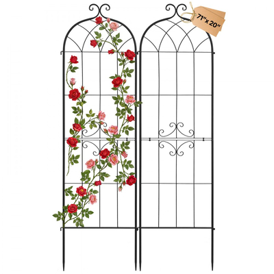 Πλέγμα Κήπου VEVOR, Πλέγμα Τριανταφυλλιάς 180 x 52,5 cm, 2 συσκευασίες πέργκολας για τριανταφυλλιές λουλουδιών κήπου με φινίρισμα ηλεκτροστατικής βαφής και βολικό σχεδιασμό κλειδώματος, Πλέγματα Στήριξης Φυτών για Λουλούδια, Λαχανικά, Τριαντάφυλλα