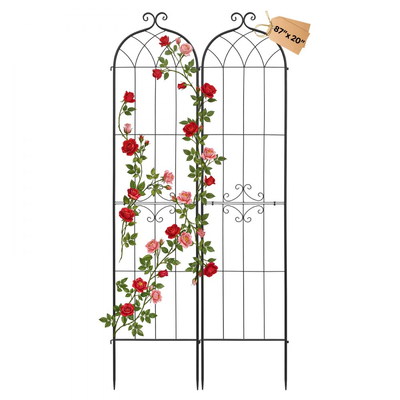 Πλέγμα Κήπου VEVOR, Πλέγμα Τριανταφυλλιάς 220 x 52,5 cm, 2 συσκευασίες πέργκολας για τριανταφυλλιές λουλουδιών κήπου με φινίρισμα ηλεκτροστατικής βαφής και βολικό σχεδιασμό κλειδώματος, Πλέγματα Στήριξης Φυτών για Λουλούδια, Λαχανικά, Τριαντάφυλλα
