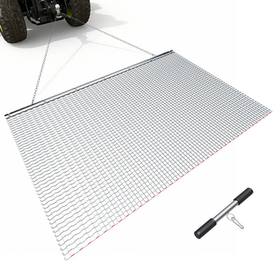 Σβάρνα VEVOR Drag Harrow, 2 x 1,2 m, Τσουγκράνα σβάρνας υψηλής απόδοσης με αλυσίδα, ATV, UTV, Τρακτέρ, Προσαρτήματα, Ανθεκτικό χαλύβδινο πλέγμα σύρσης από γαλβανισμένο χάλυβα με αλυσίδα ρυμούλκησης, για χαλίκια, αυλάκια, ισοπέδωση αγρού