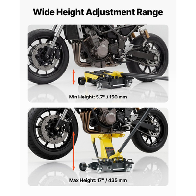 Γρύλος δαπέδου χαμηλού προφίλ VEVOR, χωρητικότητας 2 τόνων, ατσάλινος αγωνιστικός γρύλος δαπέδου με αντλία γρήγορης ανύψωσης μονού εμβόλου και τροχούς, υδραυλικός ανυψωτήρας τρόλεϊ για αυτοκίνητα, μοτοσικλέτες, ATV, εύρος ανύψωσης 150-435 mm