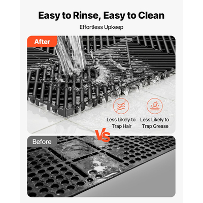 Πατάκια Αποστράγγισης VEVOR με Αλληλοσύνδεση, 310 x 310 mm, Πλακάκια Δαπέδου Γκαράζ με Αρθρωτά Πλακάκια Δαπέδου Αποστράγγισης PP, Αυτοαποστραγγιζόμενα, Εύκολη Εγκατάσταση, για Μπάνιο, Κουζίνα, Πισίνα & Εξωτερικούς Χώρους, Μαύρο, Συσκευασία των 55 τεμαχίων