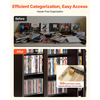 Ντουλάπι αποθήκευσης πολυμέσων VEVOR, 6-επιπέδων ράφια DVD, 610 x 368 x 1270 mm Οργανωτής αποθήκευσης πολυμέσων για CD, DVD, βιβλία, παιχνίδια, ράφι CD για σαλόνι, γραφείο στο σπίτι, δωμάτιο ηχογράφησης, καφέ
