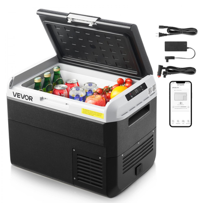 Ψυγείο αυτοκινήτου VEVOR 12 Volt, ψυγείο αυτοκινήτου 30L, φορητό ηλεκτρικό ψυγείο με ρυθμιζόμενη θερμοκρασία από -20℃ έως 20℃, καταψύκτης με συμπιεστή 12/24V DC και 100-240V AC για εξωτερικούς χώρους, κάμπινγκ, ταξίδια, τροχόσπιτα