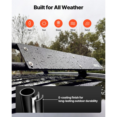 Καλάθι Αποσκευών VEVOR Roof Rack, 1168 x 914 x 102 mm, Βαρέως Τύπου Καλάθι Μεταφοράς Οροφής με Πτυσσόμενο Σχεδιασμό, Χωρητικότητα 90,72 kg, Βάση Αποσκευών Αυτοκινήτου με Εύκολη Εγκατάσταση σε Όλες τις Καιρικές Συνθήκες, Universal για Φορτηγό SUV